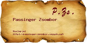 Passinger Zsombor névjegykártya